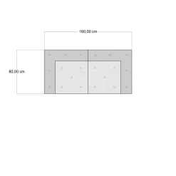 Yara high divano 2 posti composizione 05 rivestimento cotone 100% blu e bianco 160x80xh60 cm