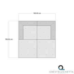 Yara lines divano 2 posti rivestimento cotone bianco dimensioni l160 p80 h40 cm