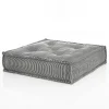 Yara lines pouf quadrato rivestimento cotone bianco dimensioni l80 p80 h20 cm (h35 con bancale)