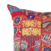 Yara red patch cuscino cotone 100% patchwork rosso 52x52 cm