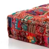 Yara red patch pouf quadrato rivestimento cotone 100% l.80 x p.80 x h.20 cm