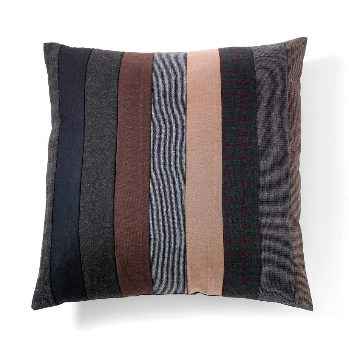 Yara stripes cushion rivestimento tessuto effetto lana cm 52x52 made in india