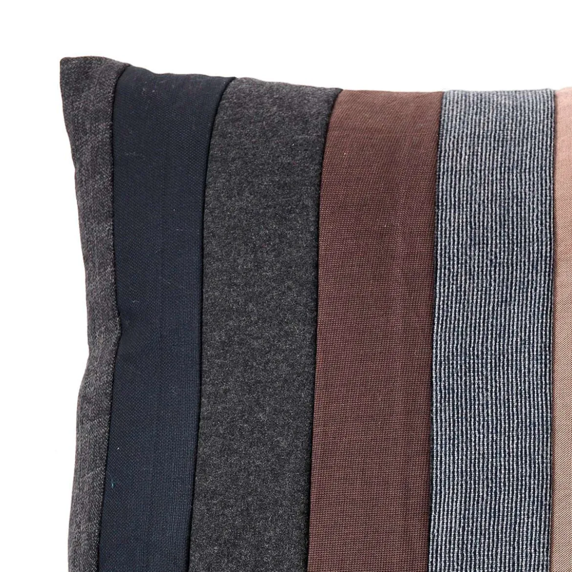 Yara stripes cushion rivestimento tessuto effetto lana cm 52x52 made in india