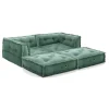 Yara waffle blue divano 2 posti rivestimento cotone nido d'ape blu dimensioni l160 p80 h60 cm