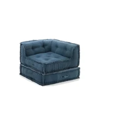 Yara waffle green poltrona chaise longue rivestimento cotone nido d'ape verde dimensioni l80 p80 h60 cm