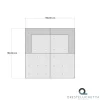 Yara waffle grey divano 2 posti rivestimento cotone nido d'ape grigio dimensioni l160 p80 h60 cm