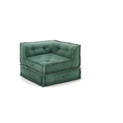 Yara waffle grey poltrona chaise longue rivestimento cotone nido d'ape grigio dimensioni l80 p80 h60 cm