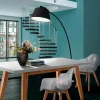 Yet black lampada da terra in metallo nera e base in marmo nero 160x50xh205 cm